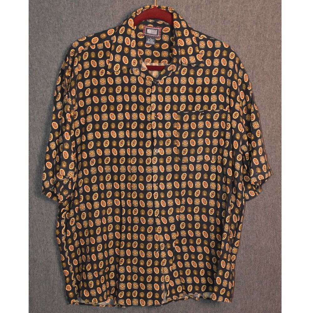 Montello Short Sleeve Men's Large Button Up Short Sleeve Shirt Korea Made